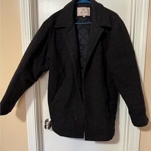 Men's Classic Dark Grey Pea Coat